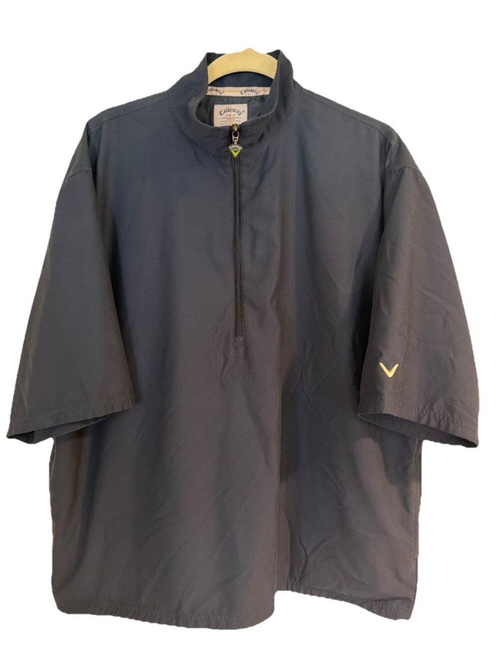 Callaway Golf Pullover Jacket Mens Large Blue Short Sleeve Windbreaker Outerwear